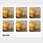 William Turner - The Burning of the Parliament Quadratischer Aufkleber (Blatt)