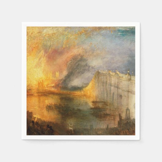 William Turner - The Burning of the Parliament Serviette (Vorderseite)