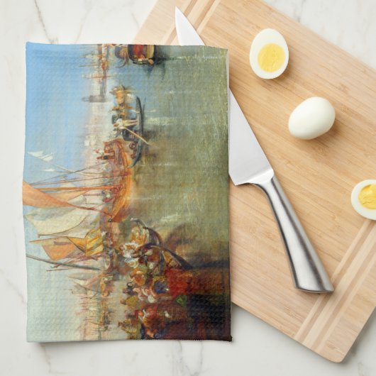 William Turner - Venedig, The Dogano & San Giorgio Geschirrtuch (Viertel Falte)