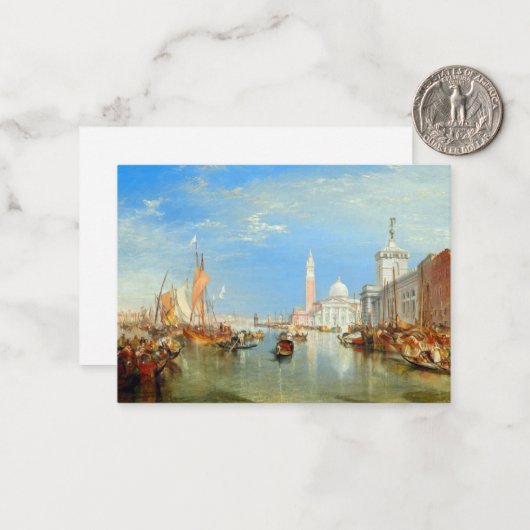 William Turner - Venedig, The Dogano & San Giorgio Mitteilungskarte (Vorderseite/Rückseite Beispiel)