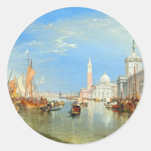 William Turner - Venedig, The Dogano & San Giorgio Runder Aufkleber (Vorderseite)