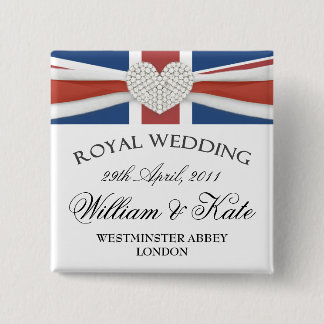 William u. Kate, die Gedenkandenken-Button Wedding Button