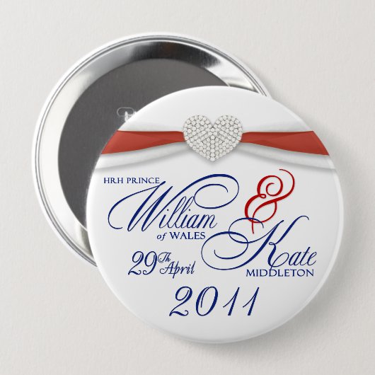 William u. Kate - königliche Button (Vorne & Hinten)