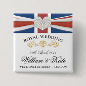 William- u. Katehochzeits-Andenken-Buttone Button (Vorderseite)