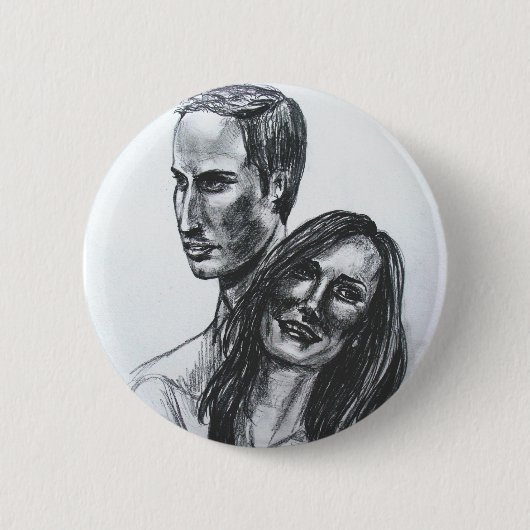 William- und Catherine-Abzeichen Button (Vorderseite)