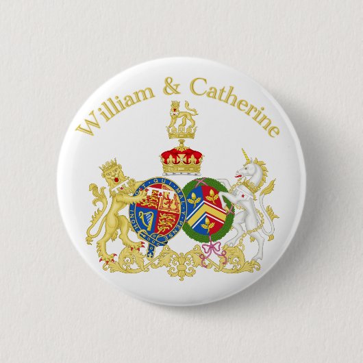 William und Catherine Coat of Arms Button (Vorderseite)