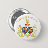 William und Catherine Coat of Arms Button (Vorne & Hinten)
