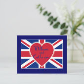 William und Catherine mit Union Jack Products Postkarte (Stehend Vorderseite)
