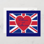 William und Catherine mit Union Jack Products Postkarte (Vorne/Hinten)
