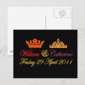 William und Catherine Royal Wedding Postkarte (Vorne/Hinten)