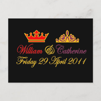 William und Catherine Royal Wedding Postkarte