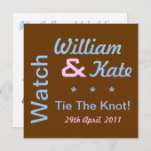 William und Kate Krawatte The Knot Invasion Einladung (Vorne/Hinten)