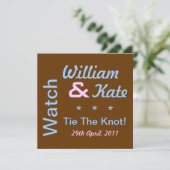 William und Kate Krawatte The Knot Invasion Einladung (Stehend Vorderseite)