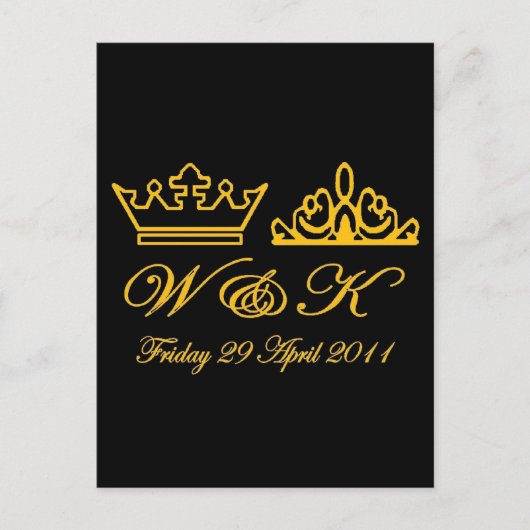 William und Kate Royal Wedding Postkarte (Vorderseite)
