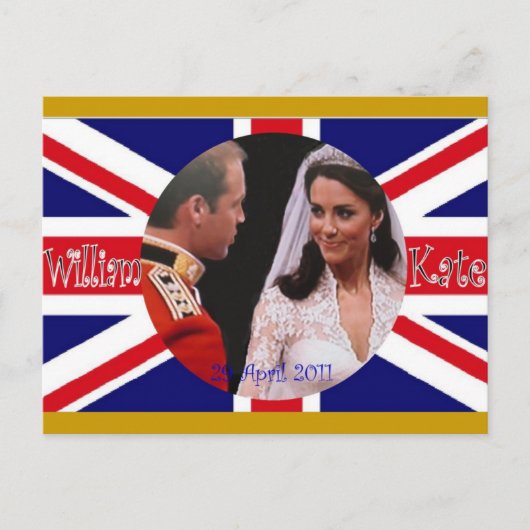 William und Kate Royal Wedding Postkarten (Vorderseite)