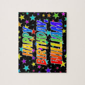 "WILLIAM" Vorname, Spaß "GLÜCKLICHER GEBURTSTAG" Puzzle (Vertikal)