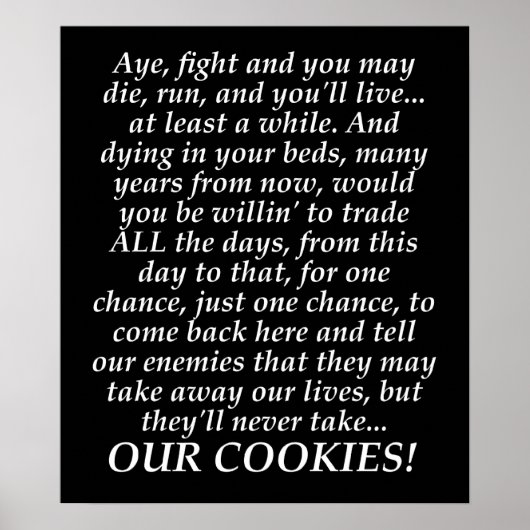 William Wallace Funny Misquote Braveheart Poster (Vorne)