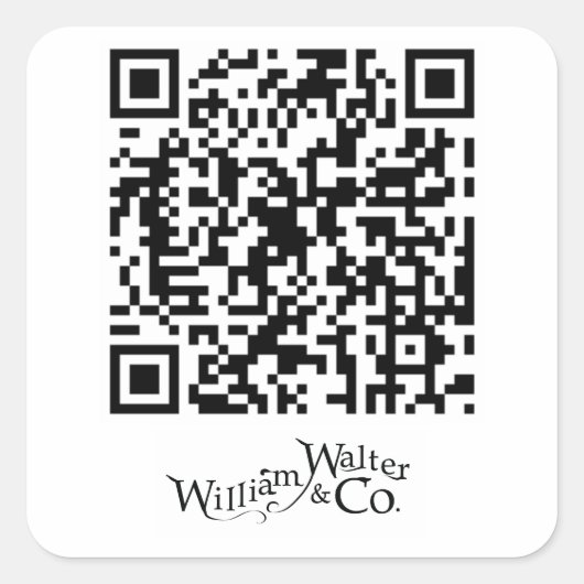 William Walter und Co-QR-Code-Aufkleber Quadratischer Aufkleber (Vorderseite)
