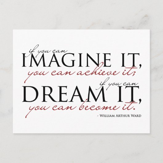 William Ward Imagine Quote Postkarte (Vorderseite)
