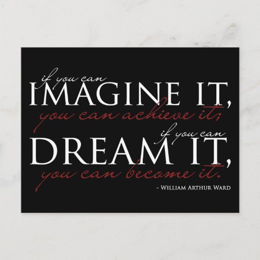 William Ward Imagine Quote Postkarte (Vorderseite)