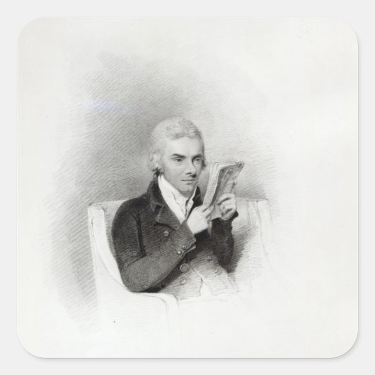 William Wilberforce Quadratischer Aufkleber (Vorderseite)