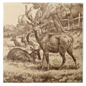 William Wise Animal Series Deer Tile Repro 1879 Fliese (Vorderseite)
