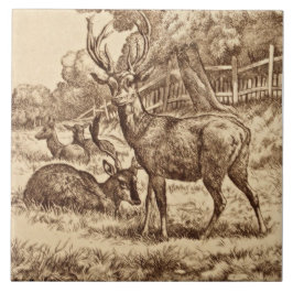 William Wise Animal Series Deer Tile Repro 1879 Fliese