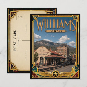 Williams Arizona Vintage Art Deco Golden Age Postkarte