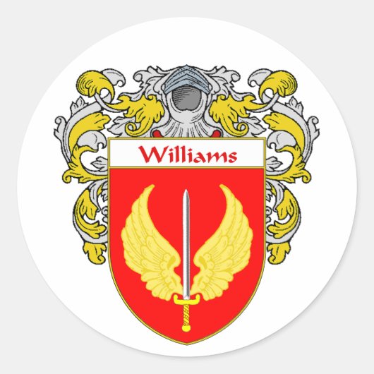 Williams Coat of Arms (mantled) Runder Aufkleber (Vorderseite)