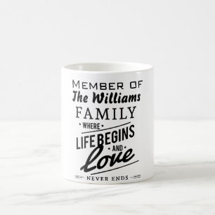 Williams-Familien-MitgliedsLiebe-Vintage Kaffeetasse