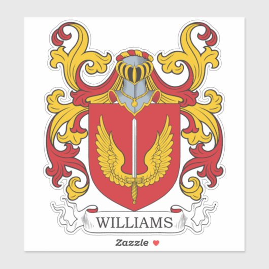 Williams Familienwappen Aufkleber (Blatt)