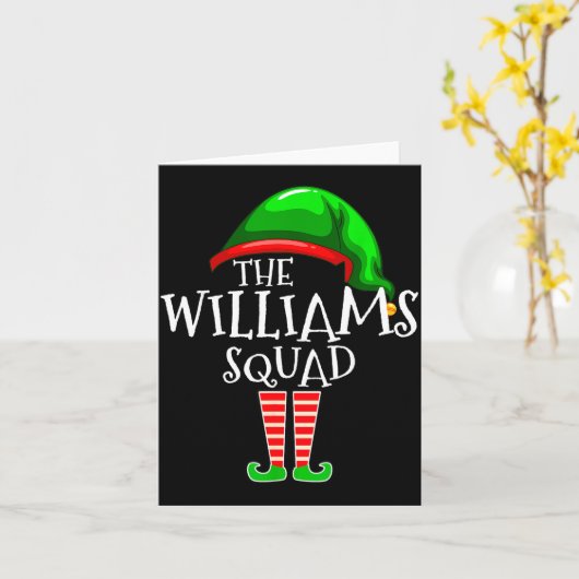 Williams Family Name Squad Matching Group Elf Chri Karte (Gelbe Blume)