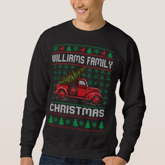 Williams Family Ugge Christmas Sweater Red Truck F Sweatshirt (Vorderseite)