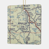 Williams Lake BC Vintag Map Keramikornament (Links)