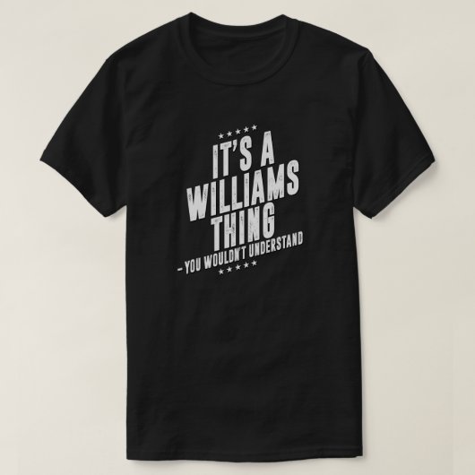 Williams lustige Nachname-Familie T-Shirt (Design vorne)