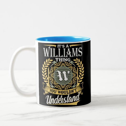 Williams Name Zweifarbige Tasse (Links)