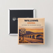 Williams Route 66 Grand Canyon Roadside-Geschenk Button (Vorne & Hinten)