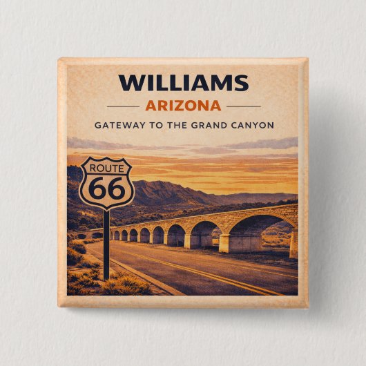 Williams Route 66 Grand Canyon Roadside-Geschenk Button (Vorderseite)