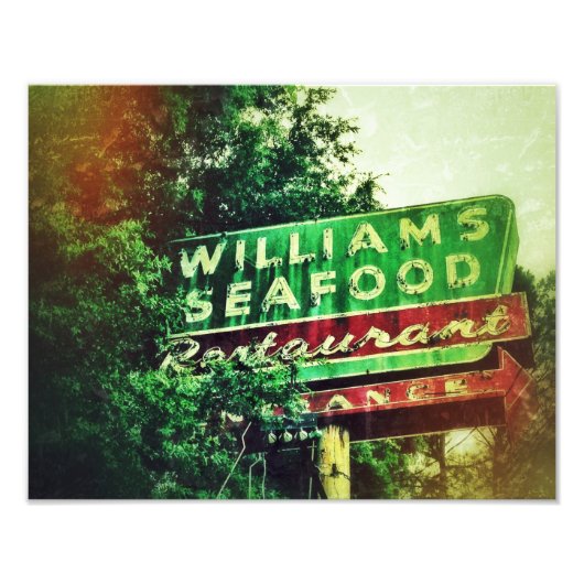 Williams Seafood Sign Fotodruck (Vorne)