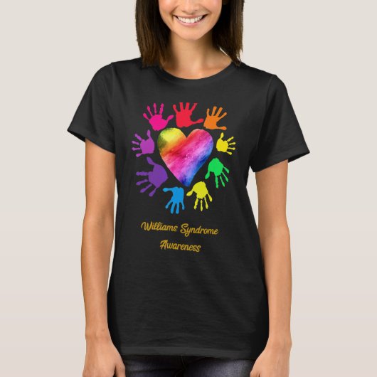 Williams Syndrome Awareness Hands Williams Syndrom T-Shirt (Vorderseite)