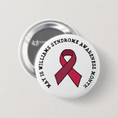 Williams Syndrome Awareness Month Ribbon Button (Vorne & Hinten)