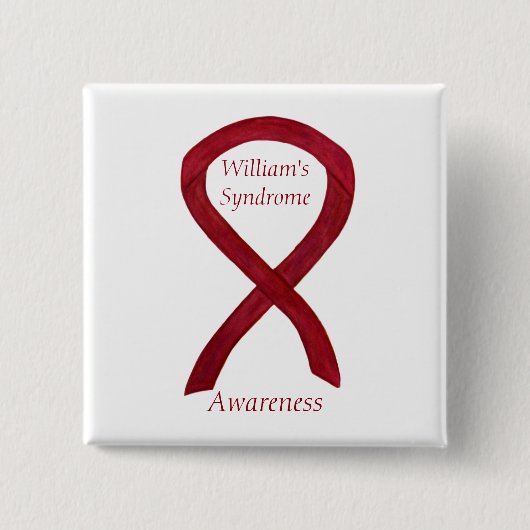 William's Syndrome Custom Awareness Ribbon Buttone Button (Vorderseite)