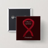 William's Syndrome Custom Awareness Ribbon Buttone Button (Vorne & Hinten)