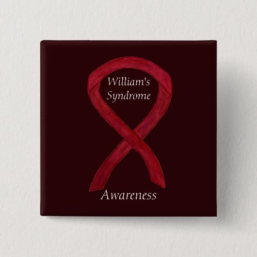 William's Syndrome Custom Awareness Ribbon Buttone Button (Vorderseite)