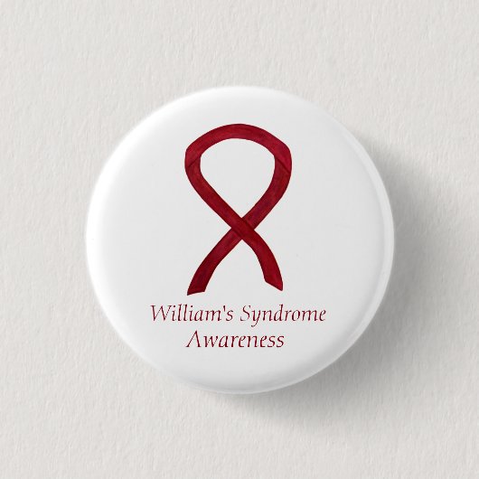 William's Syndrome Custom Awareness Ribbon Buttone Button (Vorderseite)