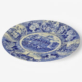 Williamsborg China Blau Papier Teller (Schrägansicht)