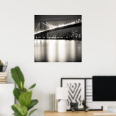 Williamsburg bridge in New York City at night Poster (Heimbüro)