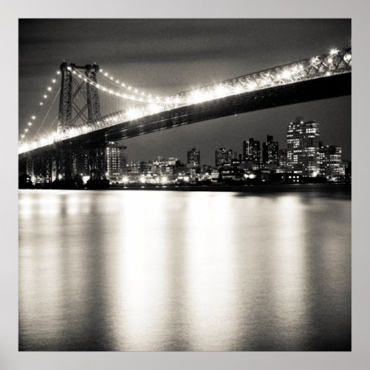 Williamsburg bridge in New York City at night Poster (Vorne)