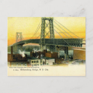 Williamsburg Bridge, New York City, 1905 Vintage a Postkarte