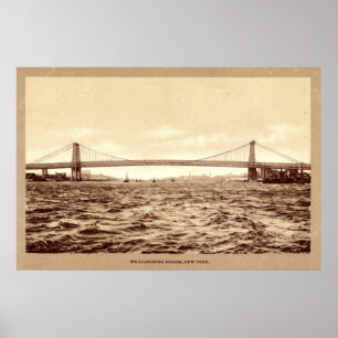 Williamsburg Bridge, New York City 1907 Vintag Poster